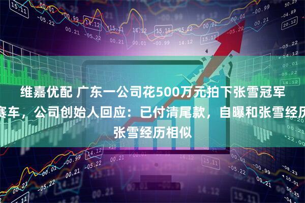 维嘉优配 广东一公司花500万元拍下张雪冠军复刻赛车,公司创始人回应:已付清尾款,自曝和张雪经历相似